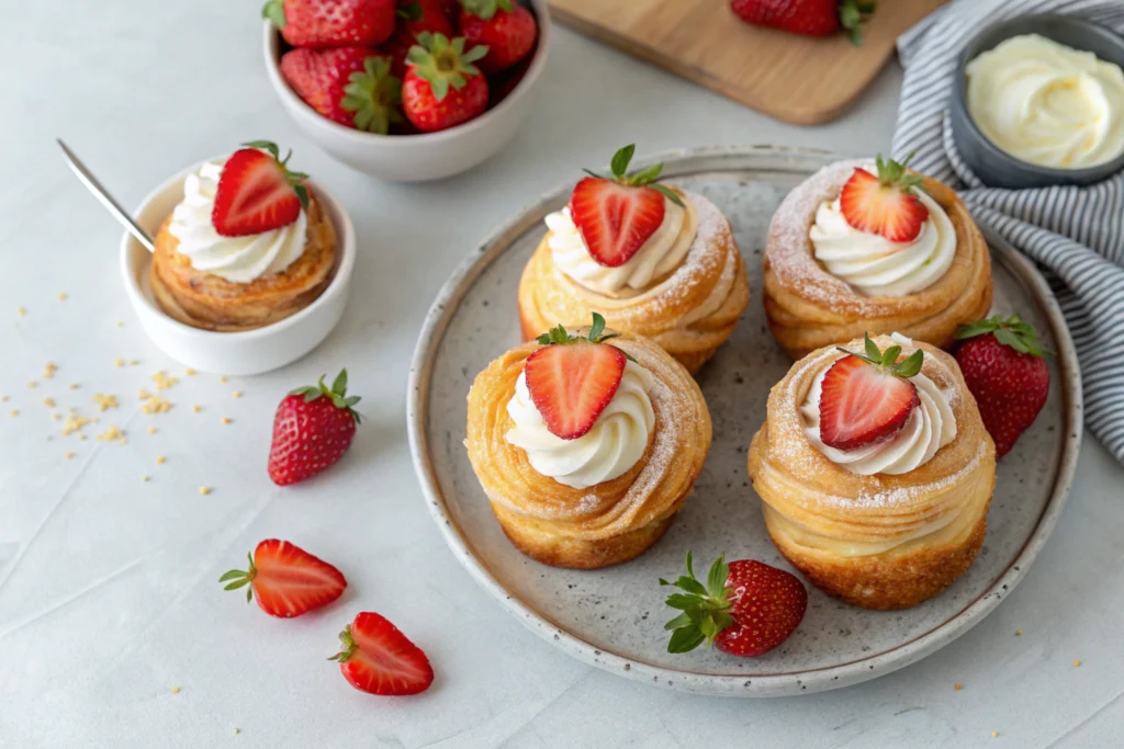 Strawberries and Cream Cruffins